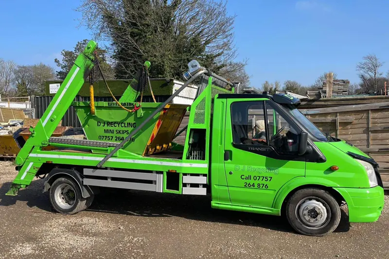 2-yard skip on our lorry, D J Recycling, West Sussex