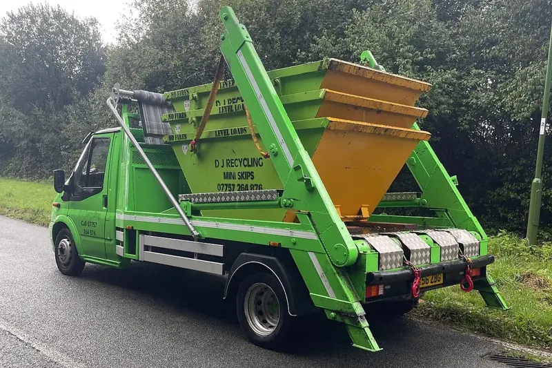 Skip lorry ready to deliver, D J Recycling, West Sussex