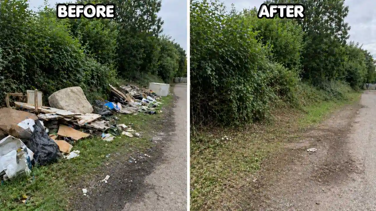 Before and after Fly Tip Clearance Service