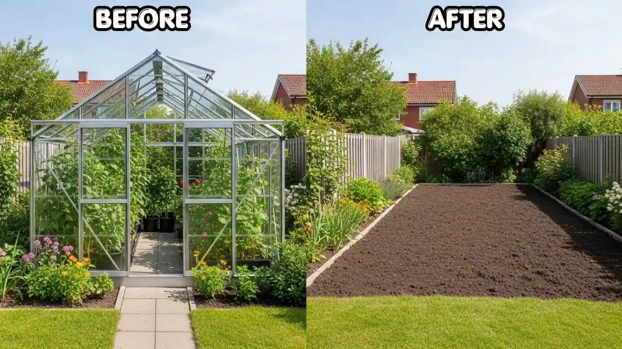 Before and after Greenhouse Removal Service