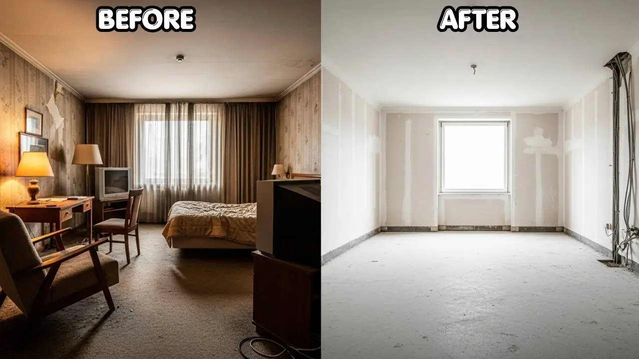 Before and after Hotel clearance service