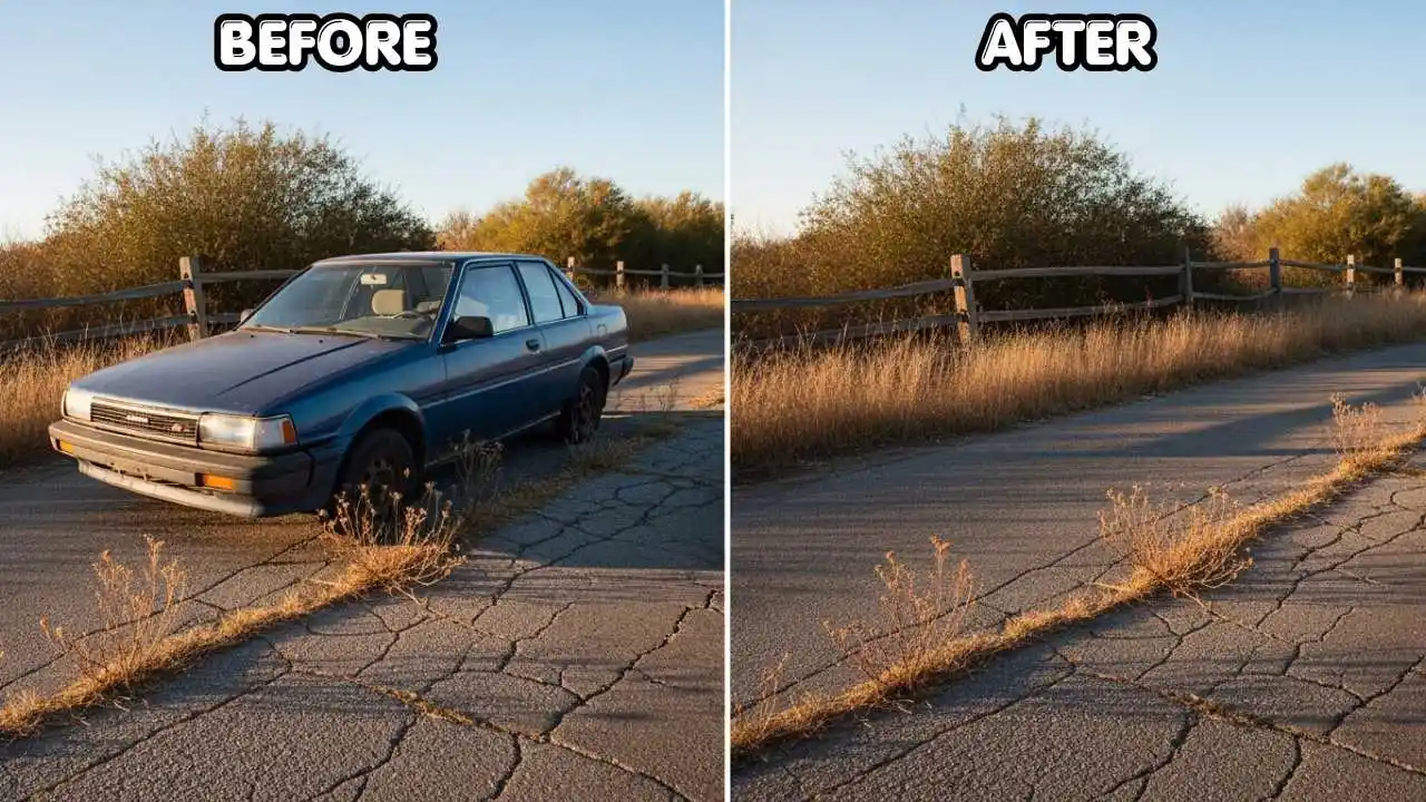 Before and after Vehicle Removal Service