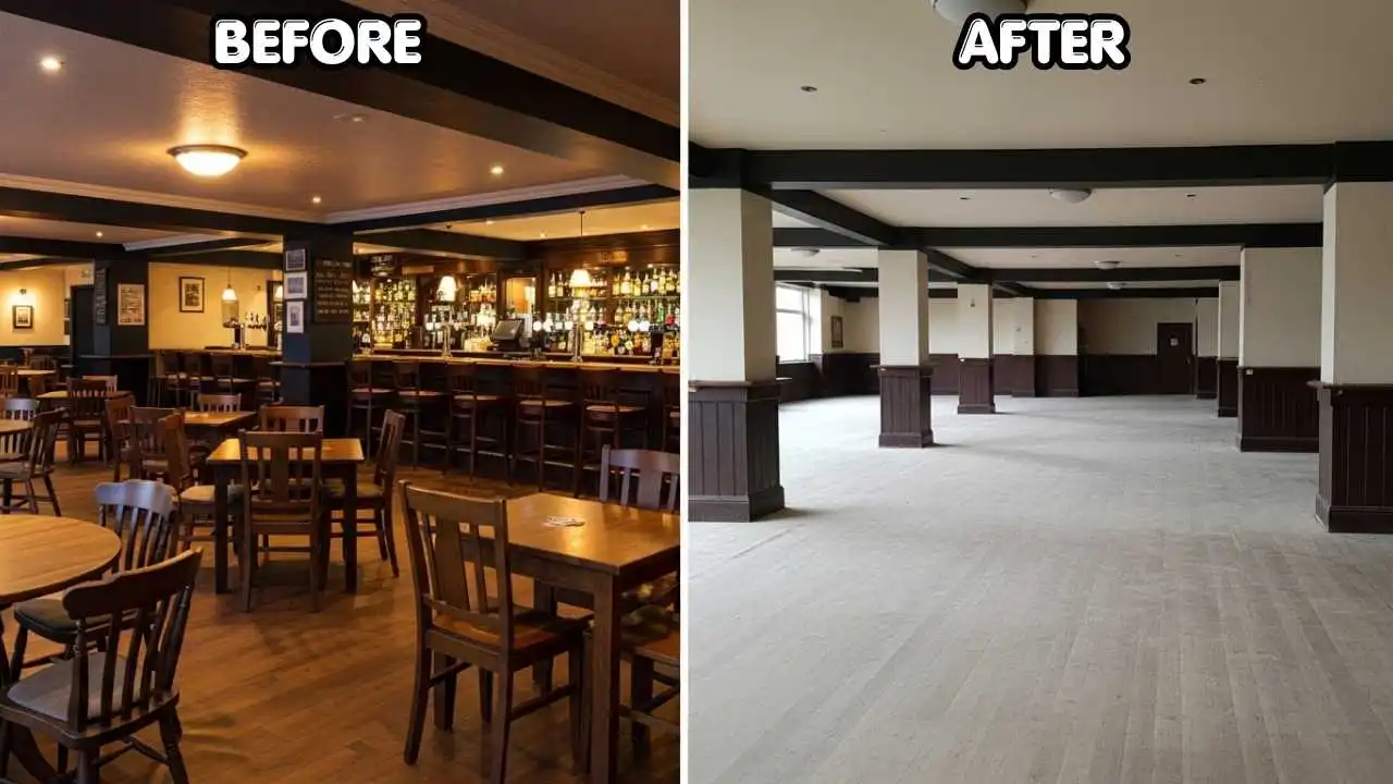 Before and after pub clearance service