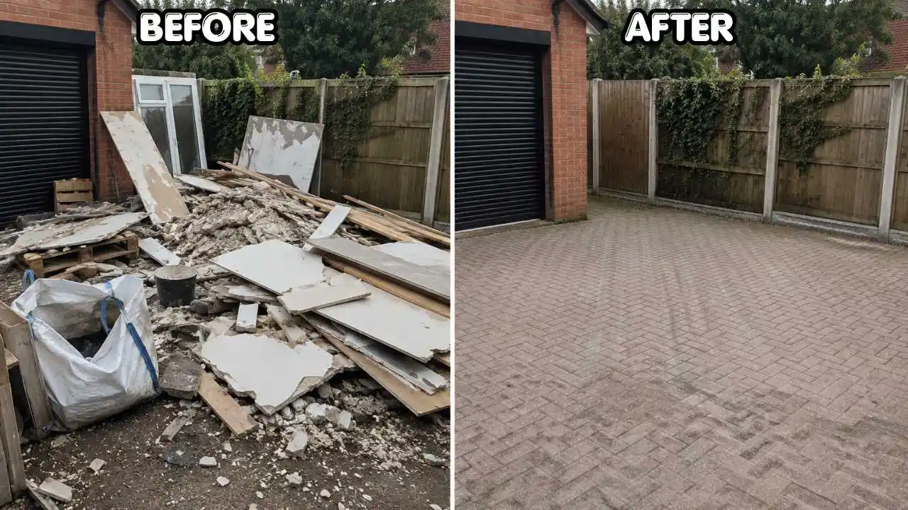 Before and after Yard Skip Hire service