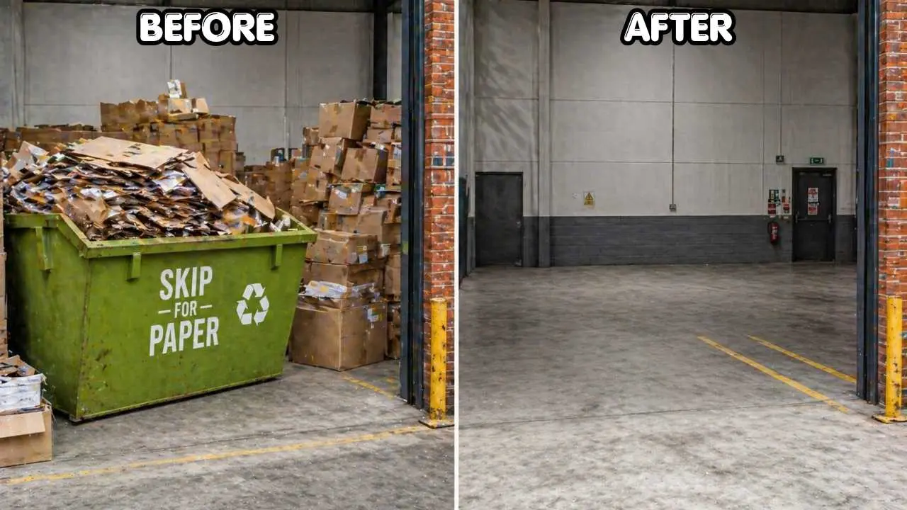 Before and after Skip for Cardboard and Paper service