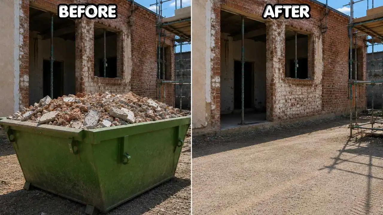 Before and after Skip for Rubble service