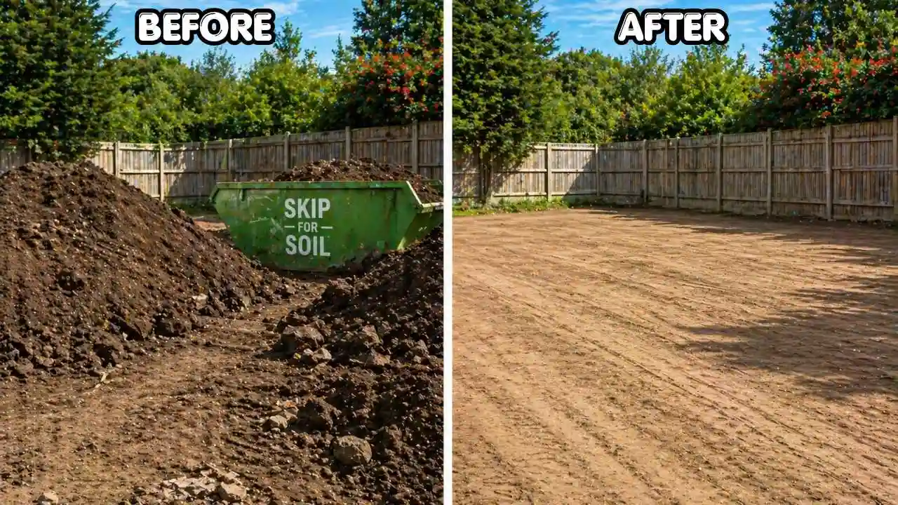 Before and after Skip for Soil disposal service