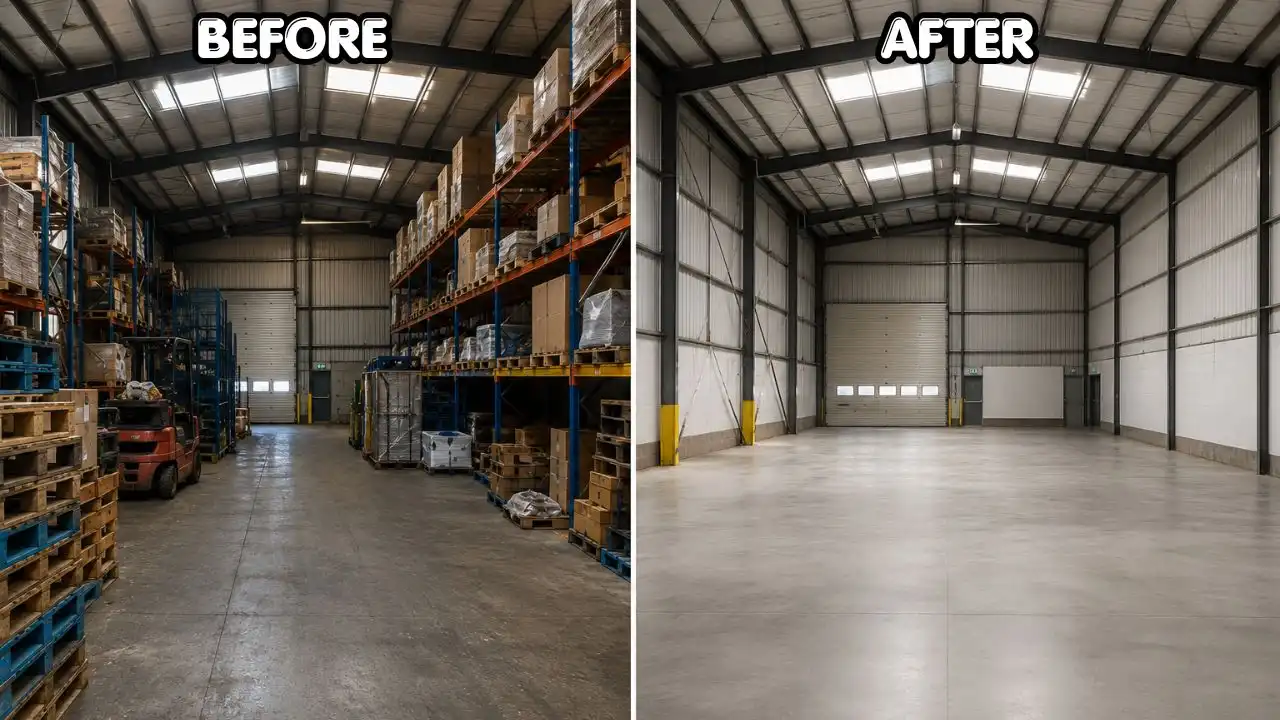 Before and after Warehouse Clearance service