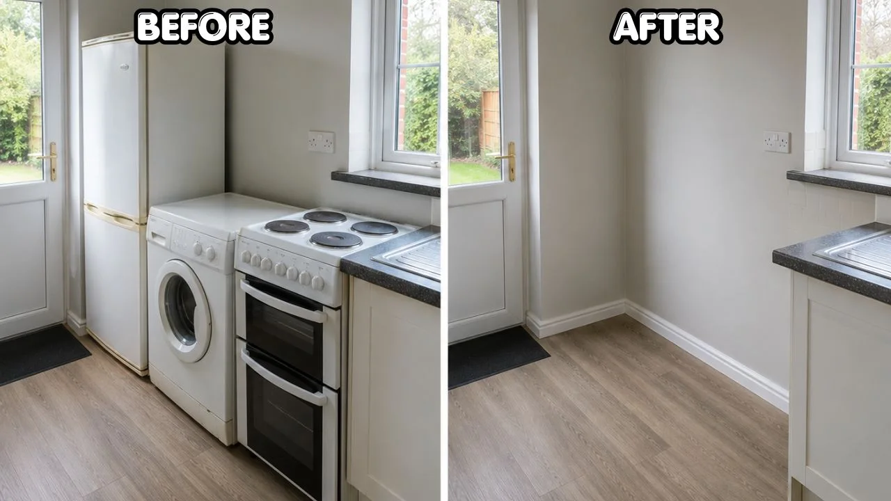 Before and after White Goods Collection service