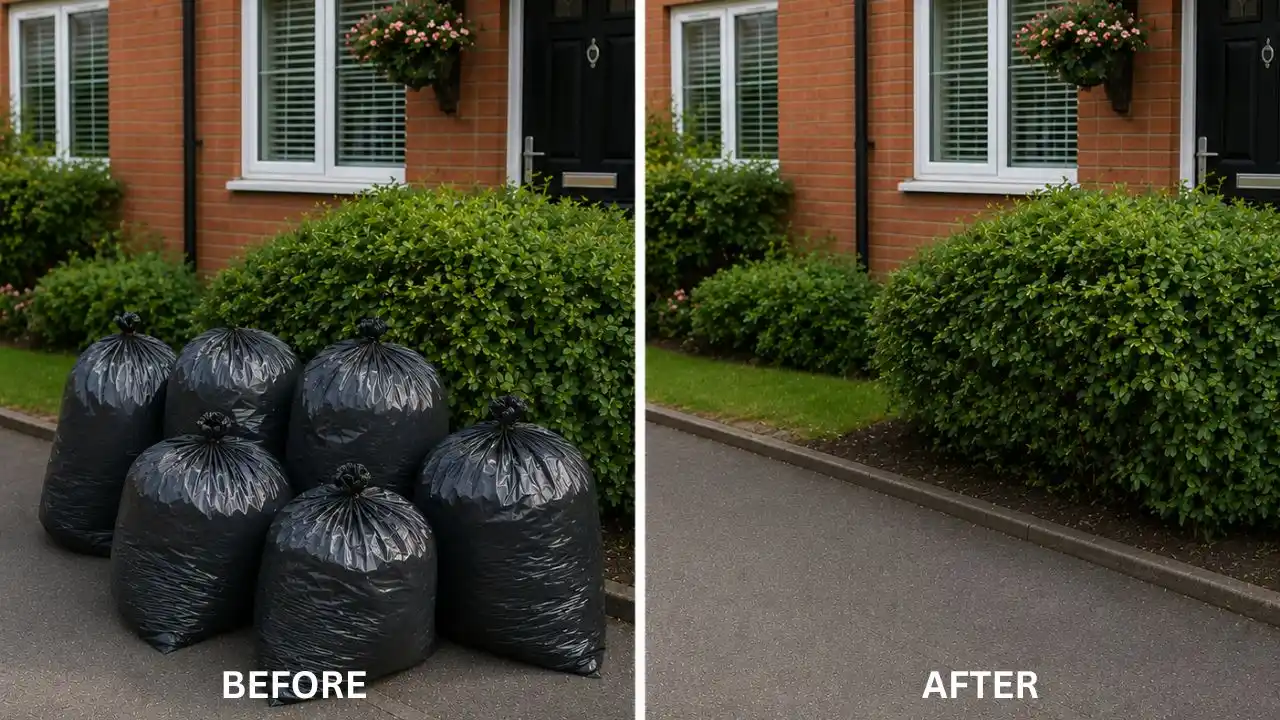 Before and after Bin Bag Collection Service