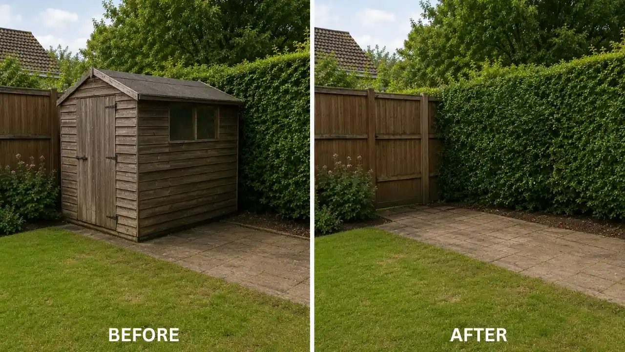 Before and after Shed Removal Service