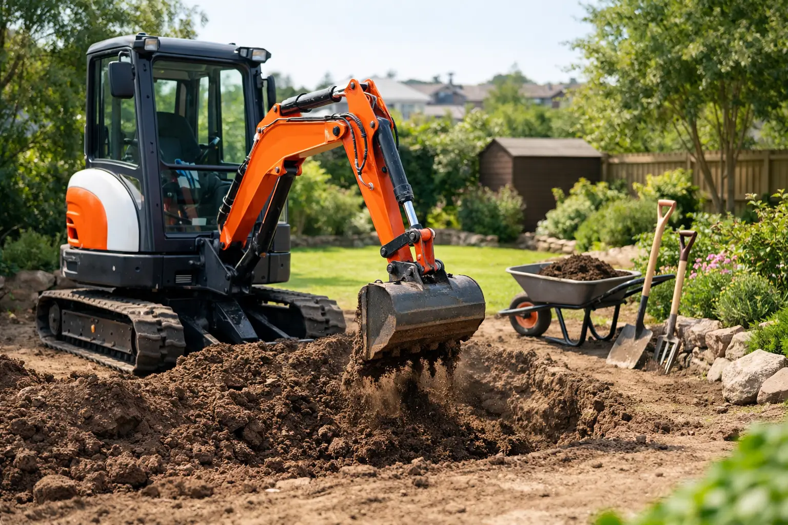 Digger Hire Worthing for Garden Groundwork